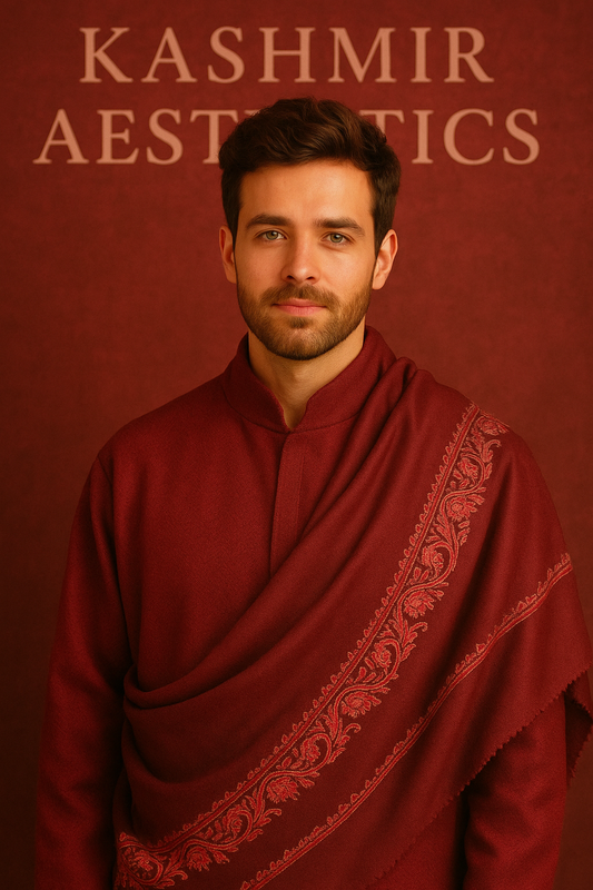 Kashmiri Shawl Maroon premium , aesthetic design